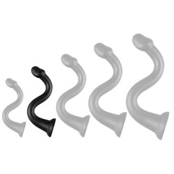 DarkSil Gode long Whale Dildo M 40 x 5.5cm - Pointe 4.6cm Noir